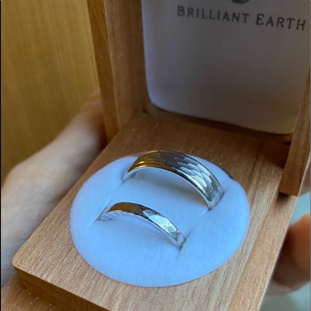 Brilliant Earth 18kt white gold wedding rings